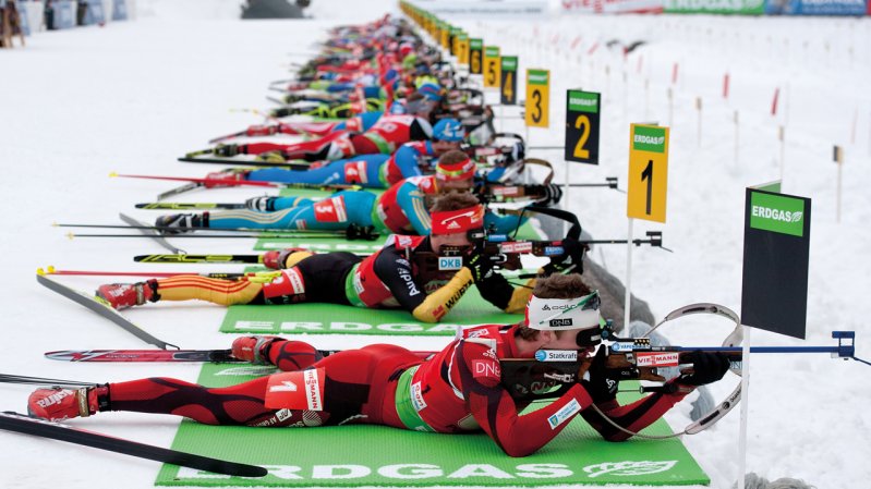 Liggend schieten bij de Biathlon in Hochfilzen, © Schaadfoto